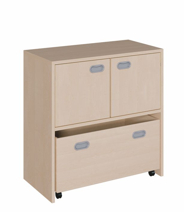 K Schrank 80 x 78 cm, 1 Rollkästen, 2 Türen